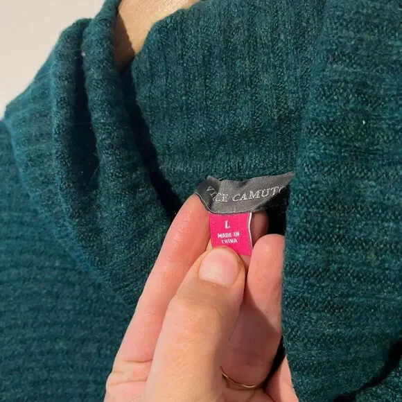 Vince Camuto Turtleneck Green knit sweater size large - Picture 7 of 7